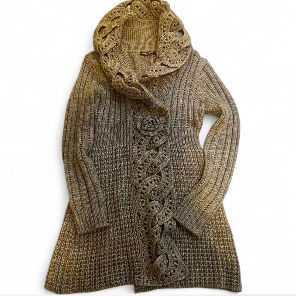 Chic Cable Knit Cardigan in‎ Brown